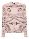 Pinko Graphic-print Mesh Top In Pink