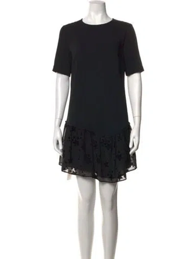 Pre-owned Pinko Graphic Print Mini Dress In Black