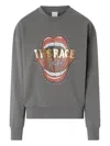 Pinko Graphic-print Sweatshirt In Grey