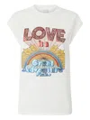 Pinko Love-print T-shirt With Stars In White