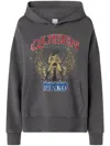 Pinko Motorbike Rider-print Oversized Hoodie In Grigio Gabbiano Scuro