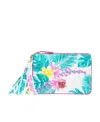 Pinko Graphic Printed Logo Plaque Clutch Bag In White