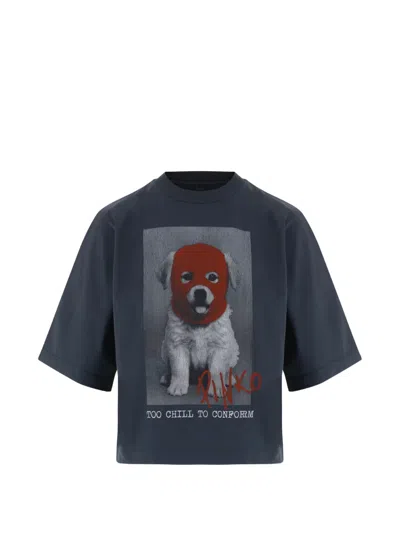 Pinko Graphic-print T-shirt In Grau