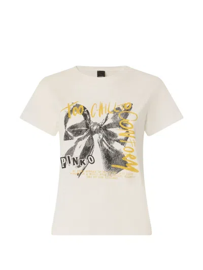 Pinko Graphic-print T-shirt In Neutral