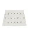 Pinko Embellished Double-layer Mini Skirt In Snow White