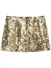 Pinko Sequinned Mini Skirt In Yellow