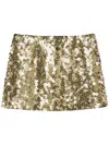 Pinko Sequinned Mini Skirt In Yellow & Orange