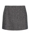 Pinko Black Grass Wool Skirt In Black