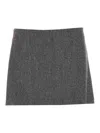 Pinko Black Grass Wool Skirt In Gris