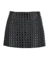Pinko 'grass' Black Flared Skirt With Quilted And Patent Finish In Tech Fabric Woman In Black