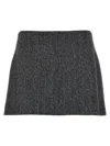 Pinko Black Grass Wool Skirt In Black