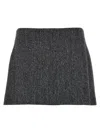 Pinko Black Grass Wool Skirt In Black