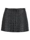 Pinko 'grass' Black Flared Skirt With Quilted And Patent Finish In Tech Fabric Woman In Black