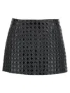 Pinko 'grass' Black Flared Skirt With Quilted And Patent Finish In Tech Fabric Woman In Black