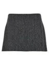 Pinko Black Grass Wool Skirt