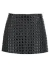 Pinko 'grass' Black Flared Skirt With Quilted And Patent Finish In Tech Fabric Woman