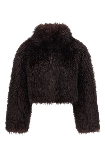 Pinko 'gravina' Eco-fur Coat In Purple