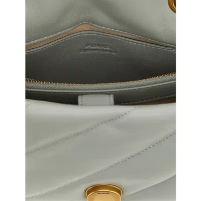 Pinko Gray Lamb Fur Crossbody Bag In ["grey","multi-color"]