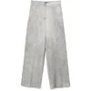 Pinko Wide-leg Grey Trousers With High Waist