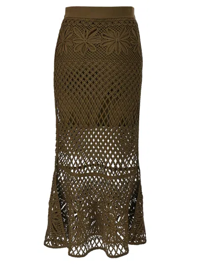 PINKO WOMEN GREEN CRISPO SKIRT, 24 LUXURY SKIRTS FOR WOMEN DARVEYS