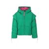 Pinko Embroidered-logo Padded Jacket In Green