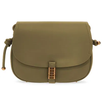 Pinko Green Leather Crossbody Women's Bag