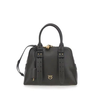 Pinko Green Medium Handbag With Adjustable And Removable Shoulder Strap And Love Birds Logo Plaque O