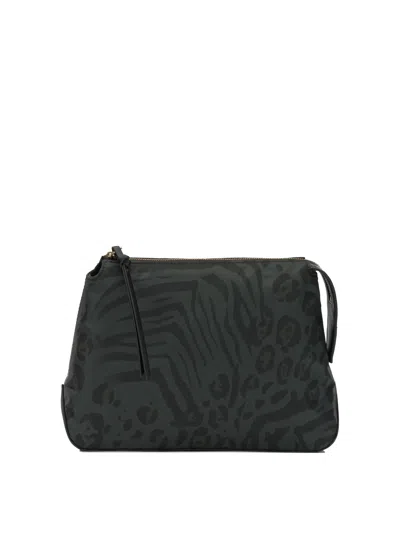 Pinko Green Polyamide Pouch In Black