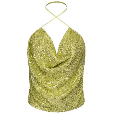 Pinko Woman Top Lime Green Size L Polyester, Elastane