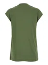 Pinko Green T-shirt With Graphic Print On The Front In Cotton Woman In Green
