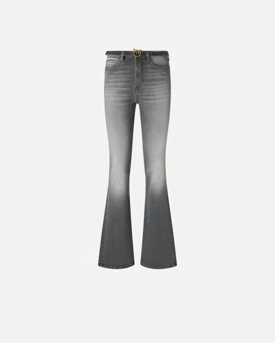 Pinko Grey Denim Flared Jeans