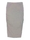 Pinko 'kedrin' Grey Rhinestoned Midi Skirt With Elastic Waist In Grey