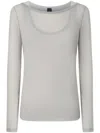 Pinko 'merci' Sweater In Grey Cotton In White