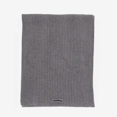 PINKO GREY LOGO SCARF