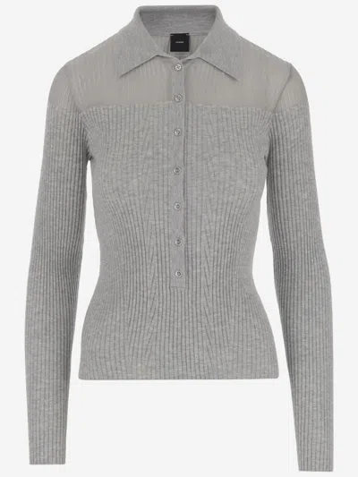 Pinko Grey Long-sleeved Polo