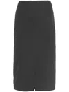 Pinko Grey Midi Skirt With Subtle Back Slit In Black