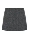 Pinko Grass Mini Skirt In Grey