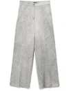 Pinko Wide-leg Grey Trousers With High Waist In Grey