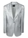 Pinko Grey Satin Single-breasted Jacket