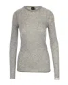 Pinko Crew-neck Sweater With Sequins In Gray
