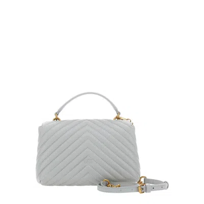 Pinko Grey Shoulder Bag With Adjustable And Removable Shoulder Strap And Love Birds Plaque On The Front In In Gray