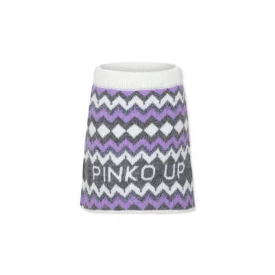 Pinko Kids' Grey Skirt For Girl With Logo In Multicolor