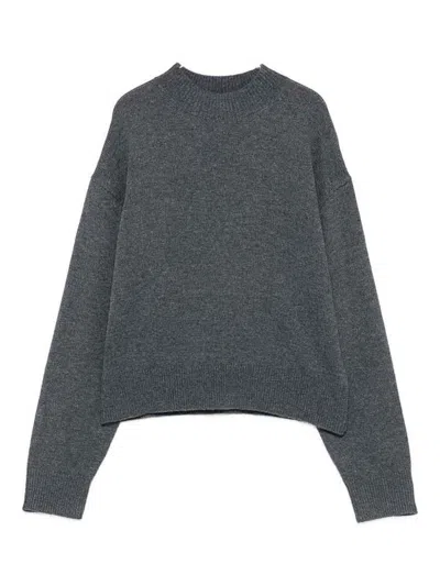Pinko Grey Sparta Sweater With Back Design In Gray