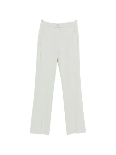 Pinko Grey Straight-leg Elegant Trousers In White