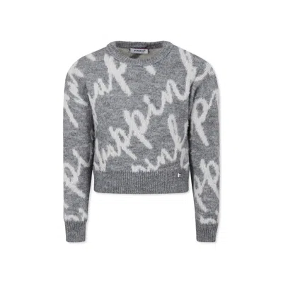 Pinko Kids' Grey Sweater For Girl With Writing