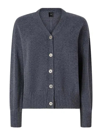 Pinko Grey Vienna Wool Cardigan With Buttons By In Gray