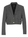 Pinko Vivona Geometric Button Jacket In Grey