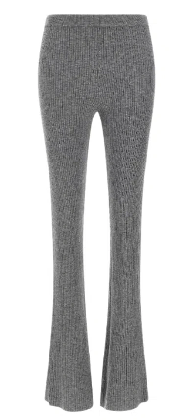 Pinko Ibiza Flared Knitted Pants In Gray