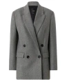 Pinko Double-breasted Wool Blend Jacket In Gray