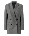 Pinko Double-breasted Wool Blend Jacket In Gray